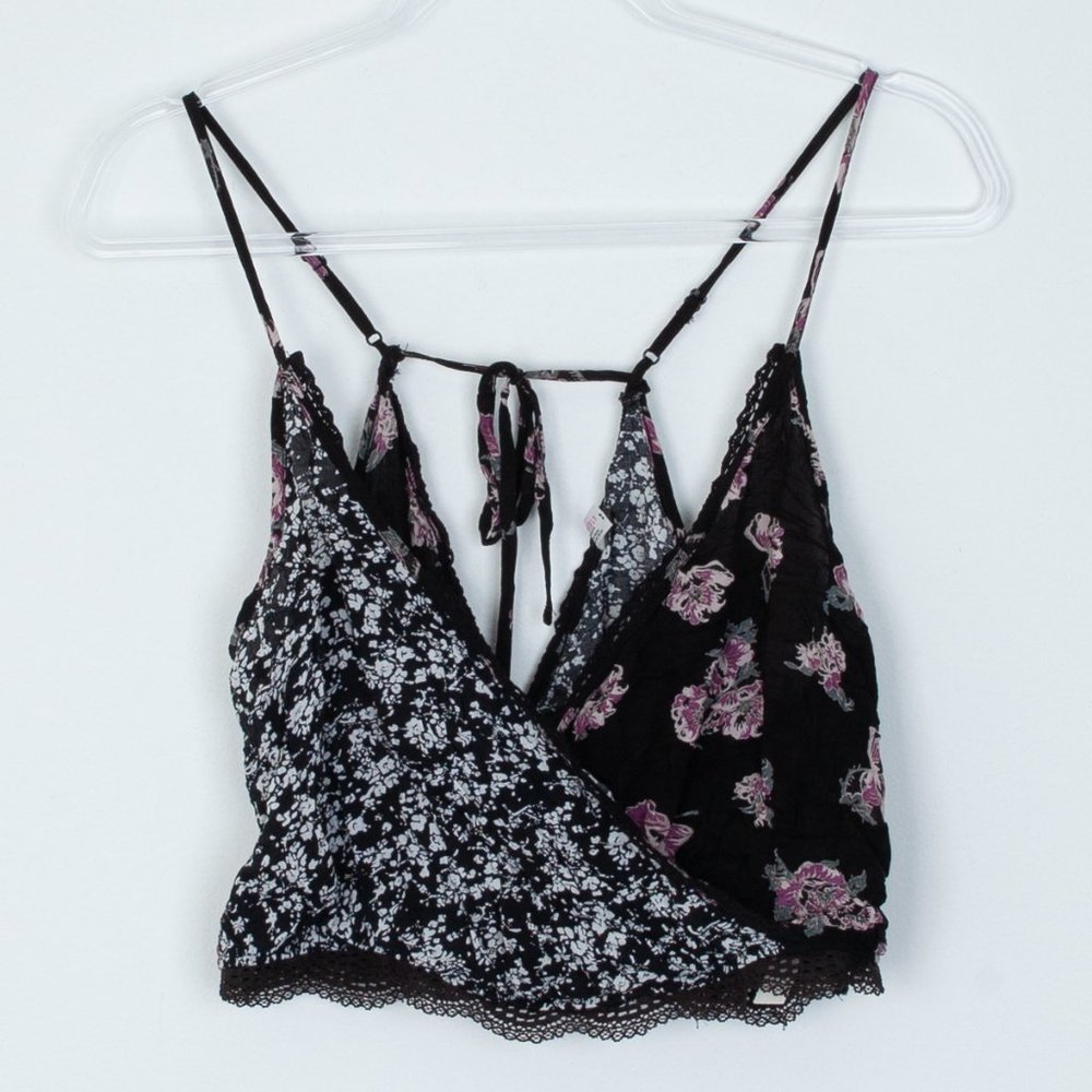 Intimately Free People Floral Crossover Crop Top Size Small